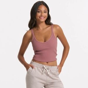 Vuori Rib Crop Tank - Rosewood, small